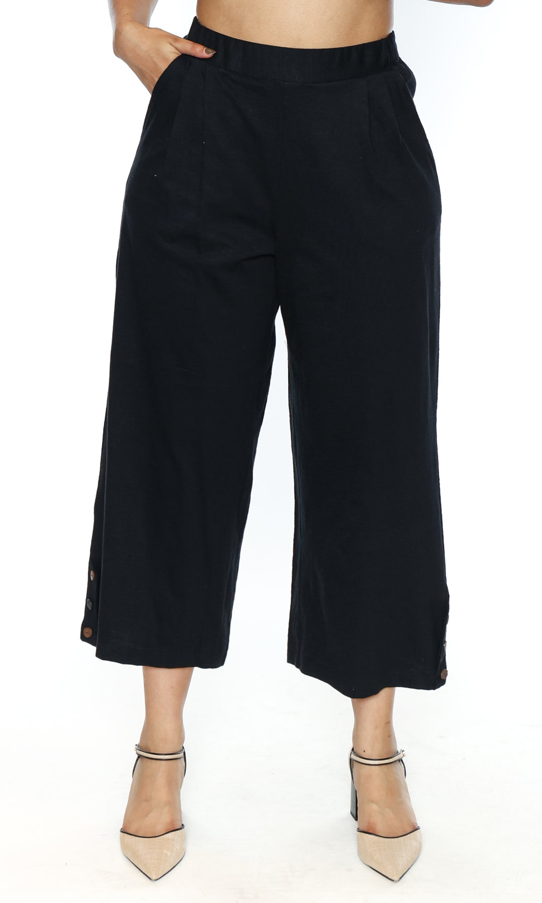 Pull-On Wide Leg Crop Pant
