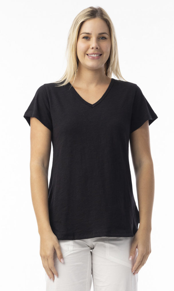 Classic V-Neck Knit Tee