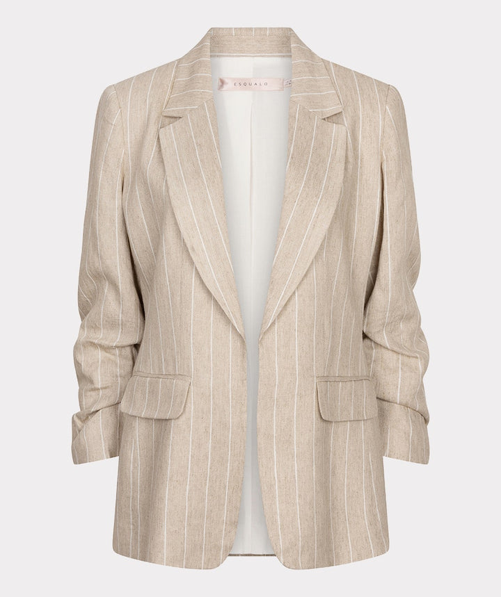 Linen Blend Pinstripe Blazer