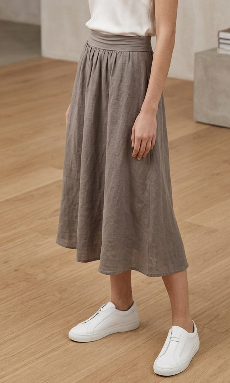 Pull-On Midi Skirt