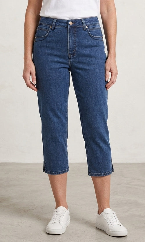 Classic Stretch Denim Capri