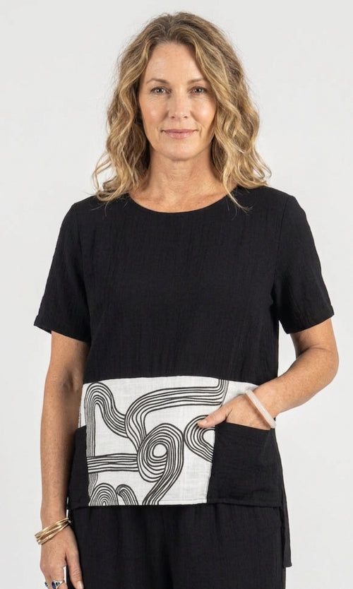 Contrast Panel Relaxed Fit Top