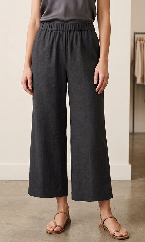 Easy Flow Cropped Wide Leg Pant
