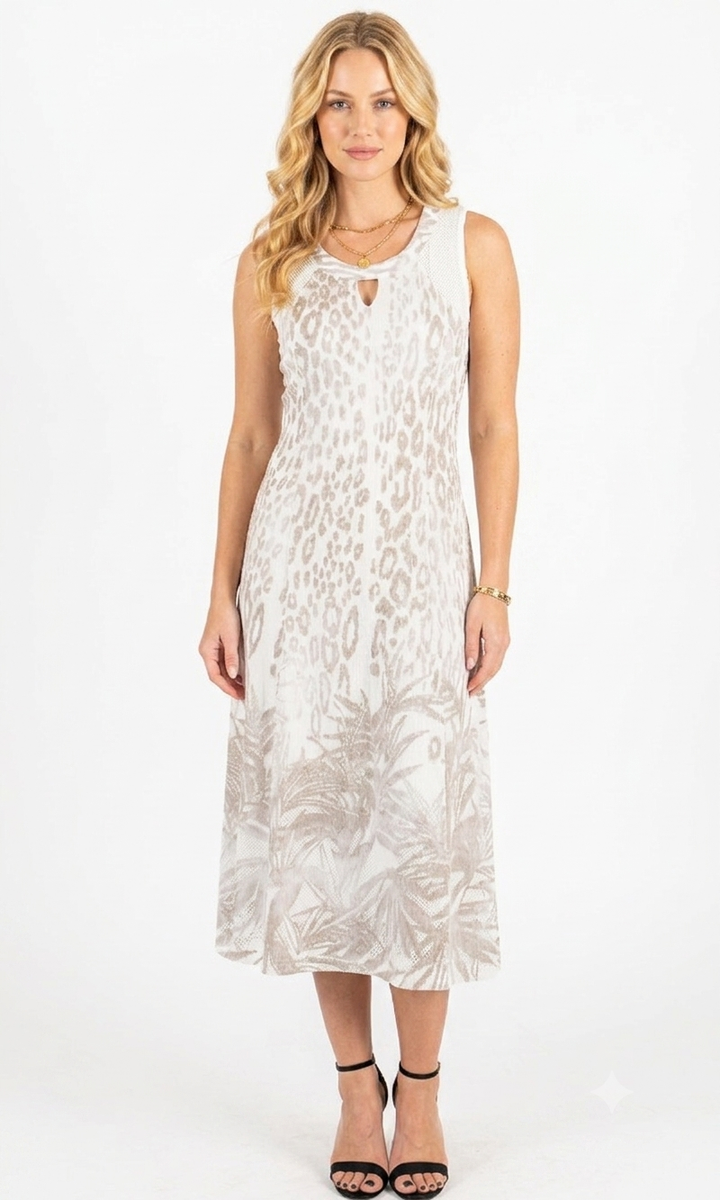 Tropical Texture Midi Dress