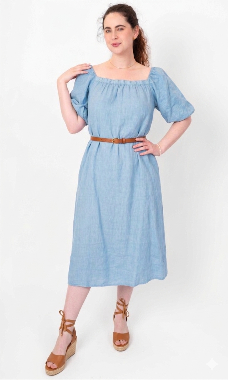 Convertible Linen Midi Dress