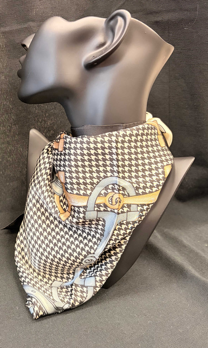 Equestrian Houndstooth Square Scarf