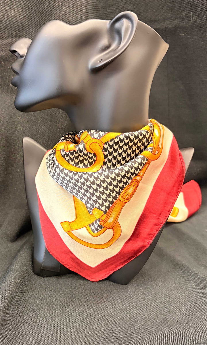 Equestrian Houndstooth Square Scarf
