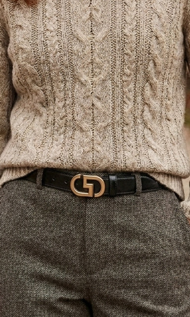 Stretch Waist Belt with Link Buckle