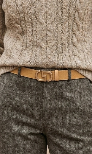 Stretch Waist Belt with Link Buckle