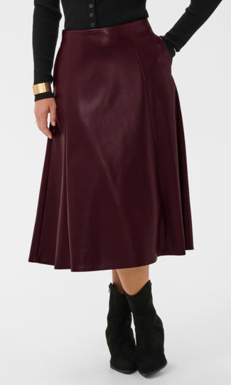 Faux Leather Midi Skirt