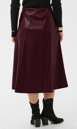 Faux Leather Midi Skirt