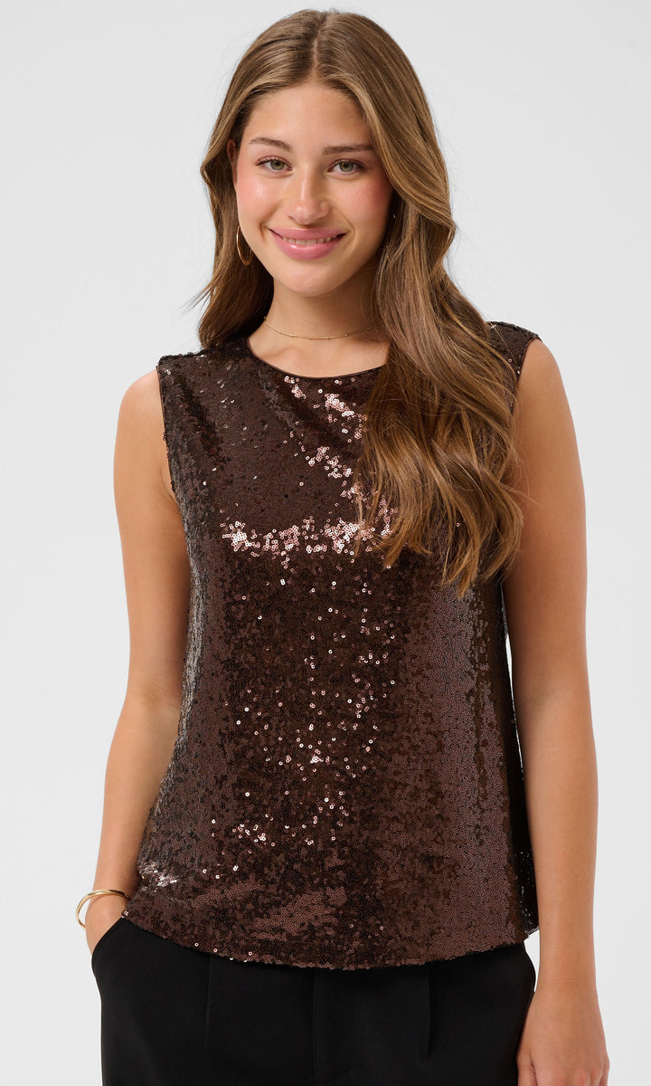 Sleeveless Sequin Shell Top