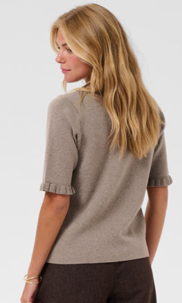 Ruffle Sleeve Knit Sweater