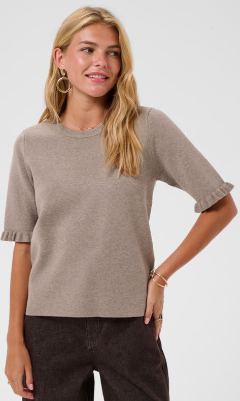Ruffle Sleeve Knit Sweater