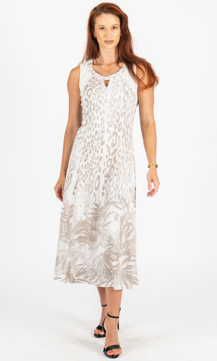 Tropical Texture Midi Dress