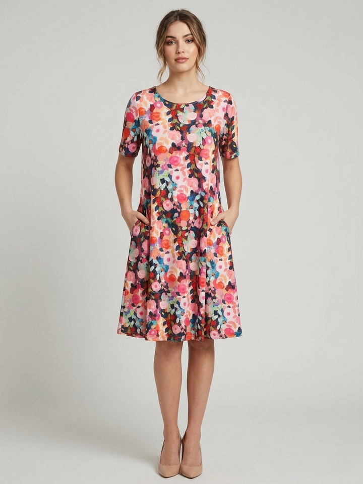 Short Sleeve Swing Dress