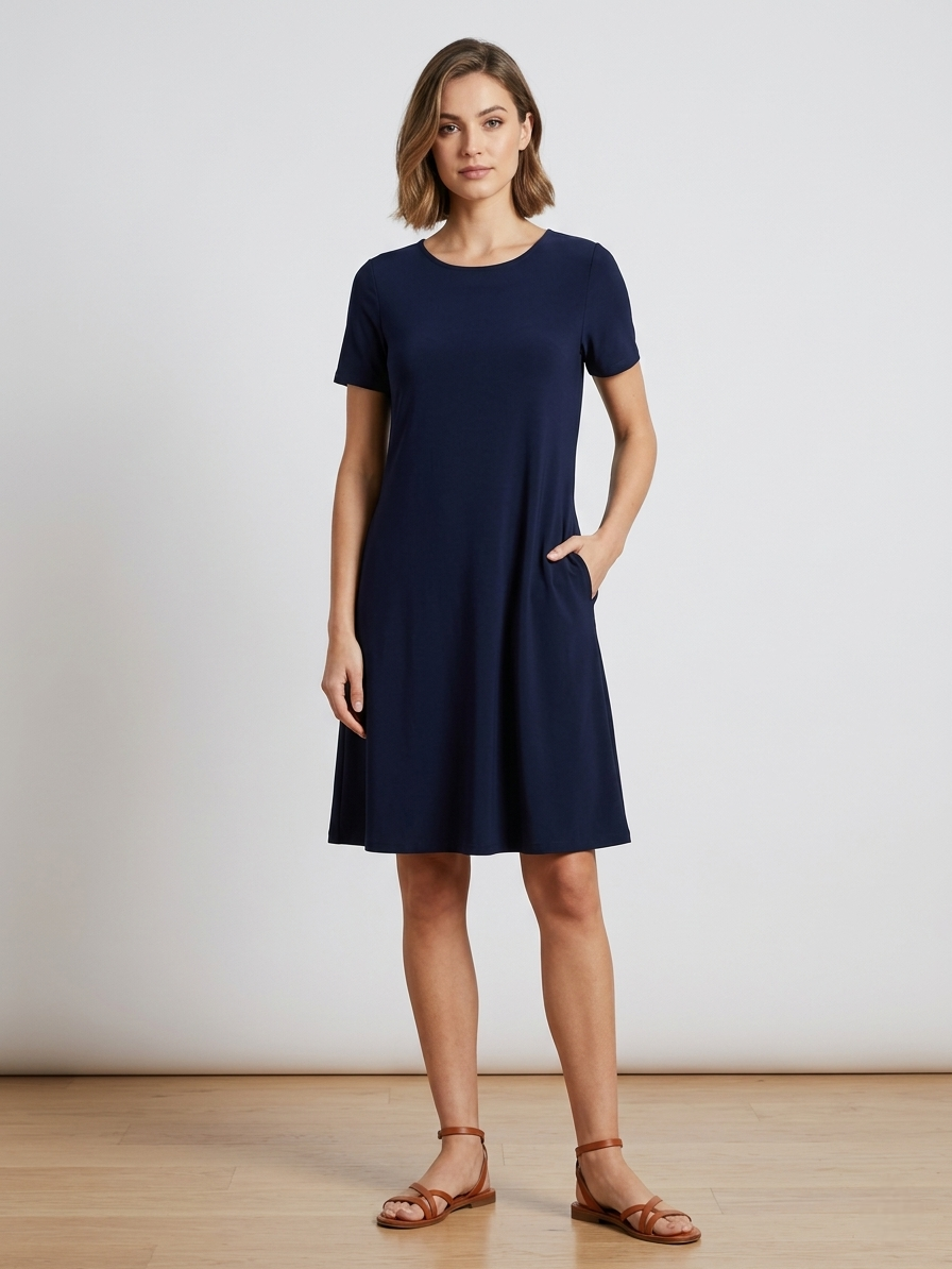 Short Sleeve Swing Dress