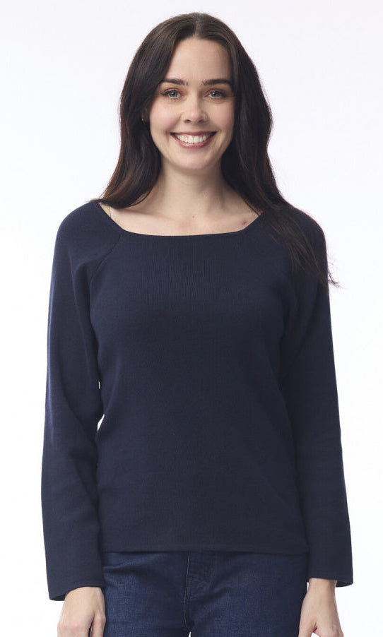 Square Neck Cotton Knit Top