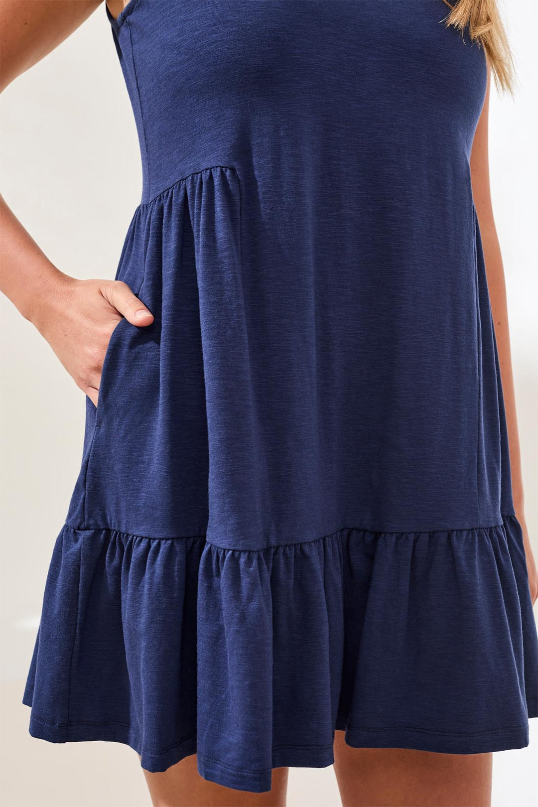 Sleeveless V-Neck Tiered Mini Dress