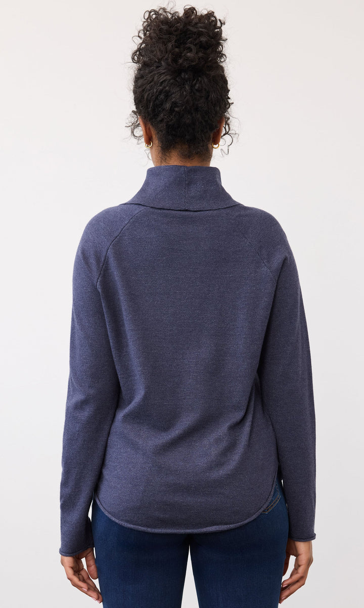Cowl Neck Pocket Tunic Sweater
