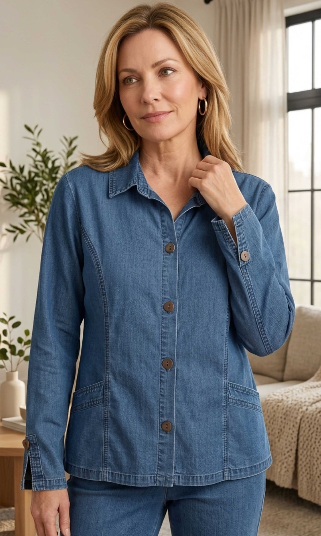 Seamed Denim Shirt Jacket