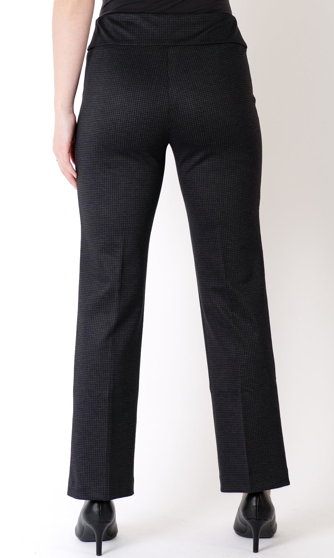 Micro Check Straight Leg Pants