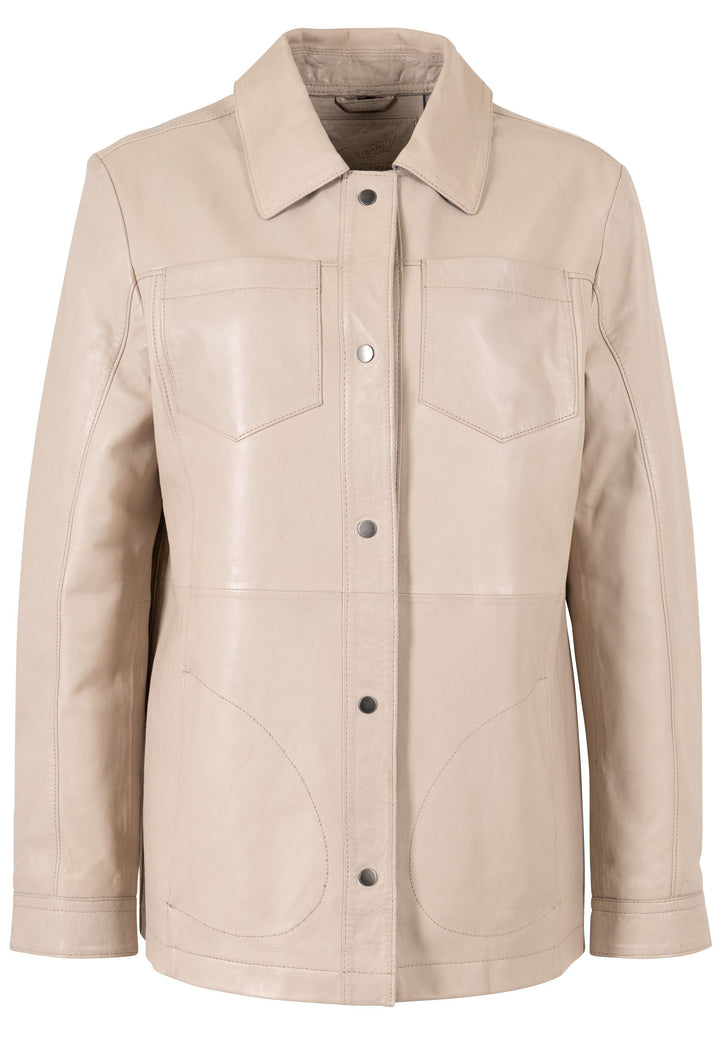 Lamb Leather Shirt Jacket