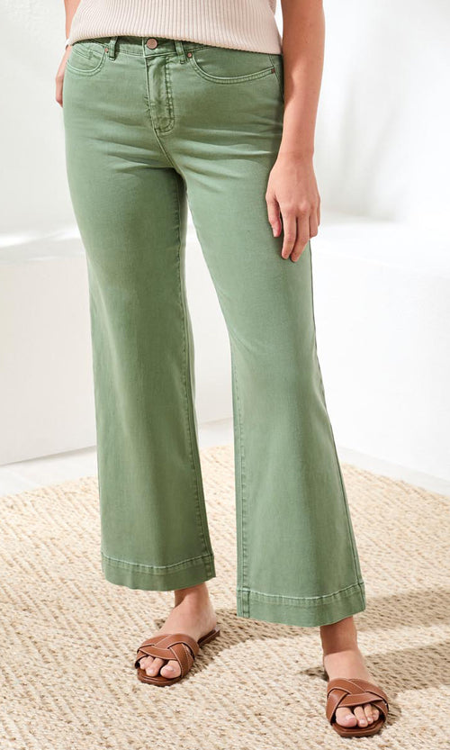 High Rise Cropped Wide Leg Pant