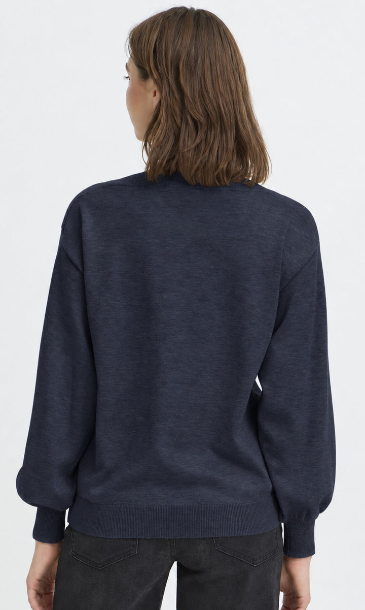 Bateau Neck Balloon Sleeve Sweater