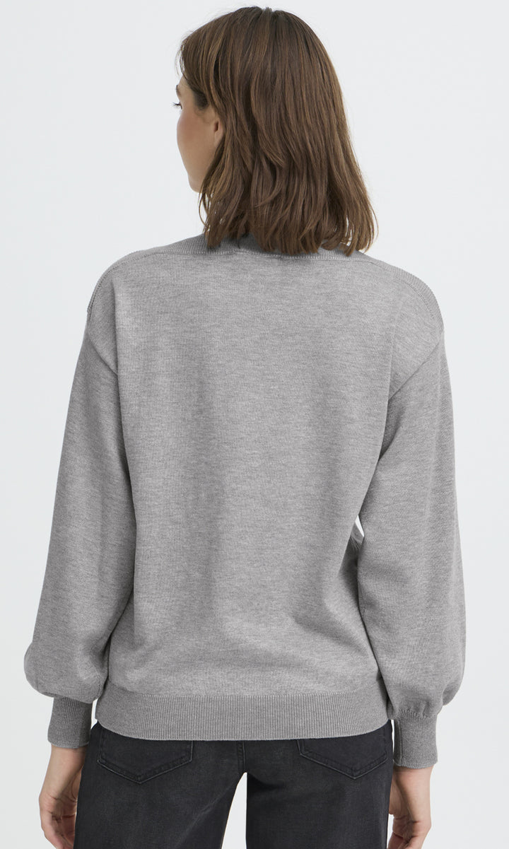 Bateau Neck Balloon Sleeve Sweater