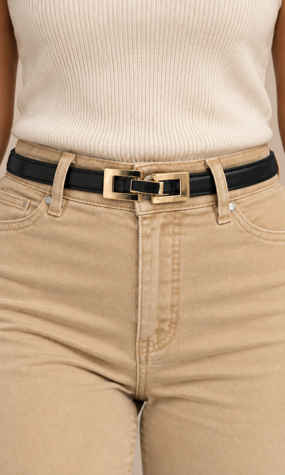 Geometric Clasp Adjustable Belt