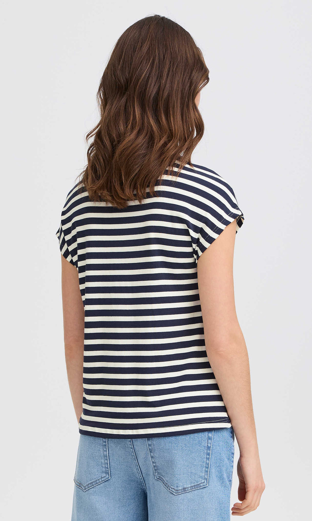 Striped Cap Sleeve Knit Tee