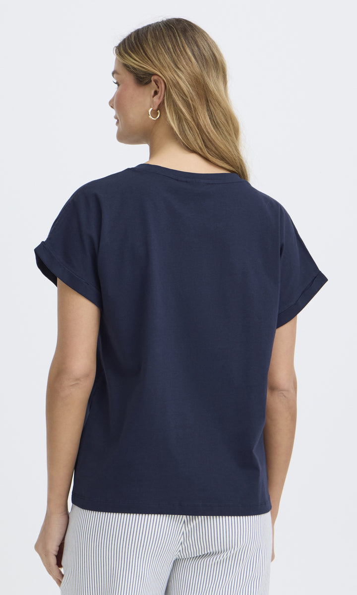 Rolled Sleeve Crew Neck Tee