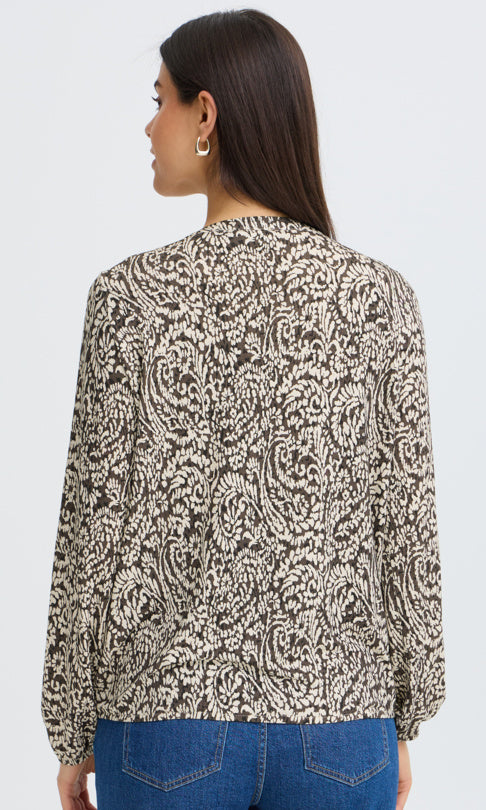 Printed V-Neck Top