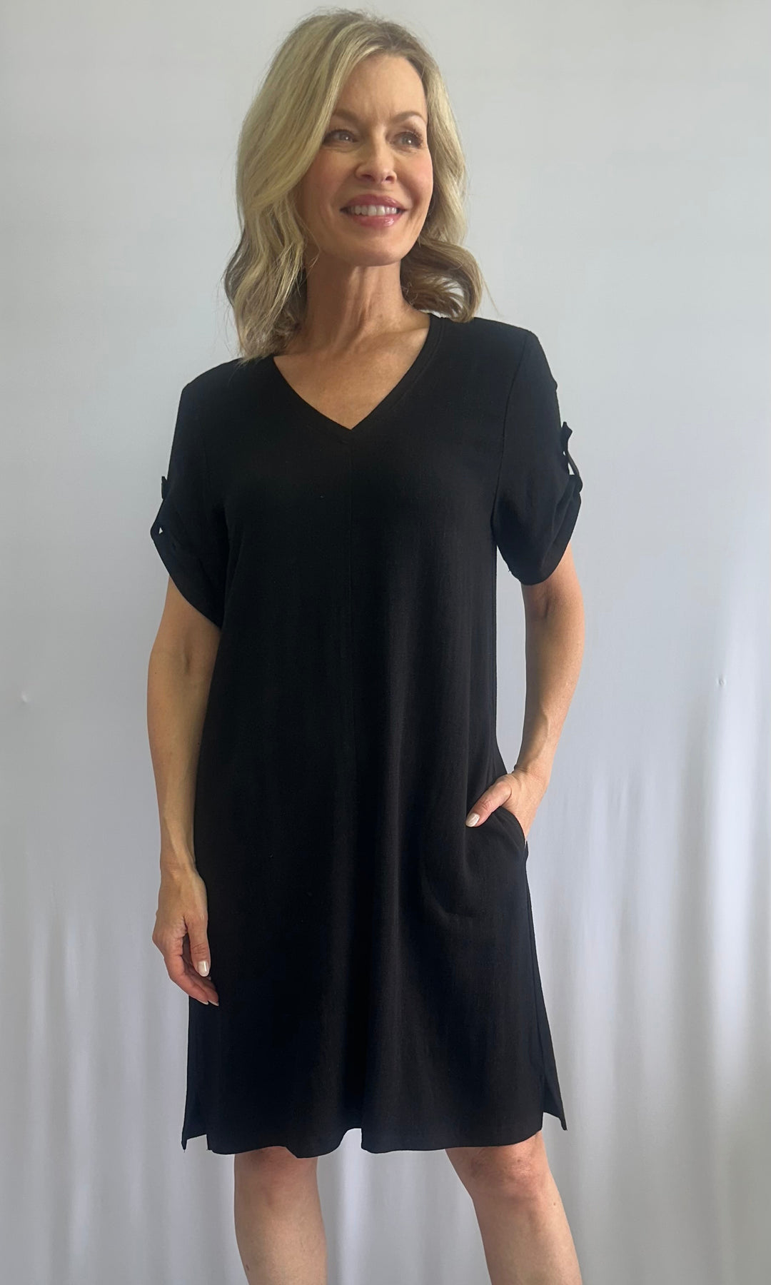 V-Neck Pocket Dress