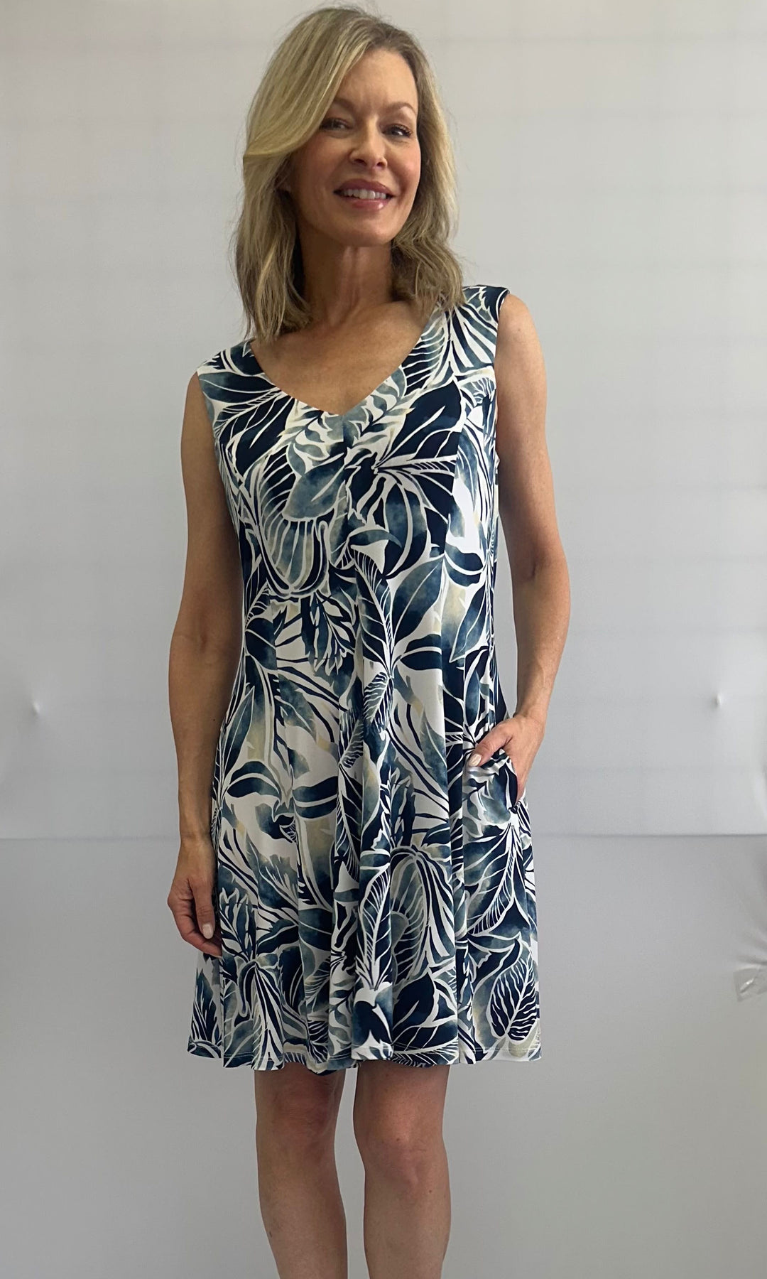 Tropical V-Neck Dress