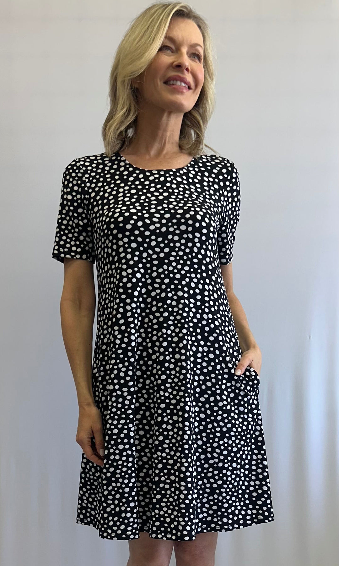 Dot Print A-Line Dress
