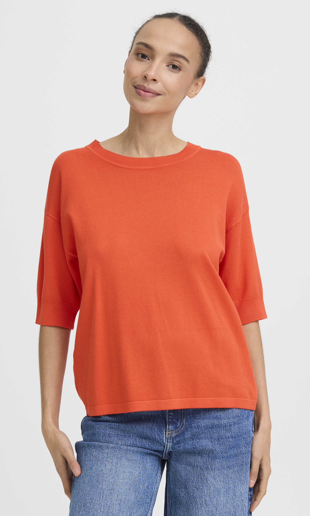 Relaxed Knit Short Sleeve Pullover