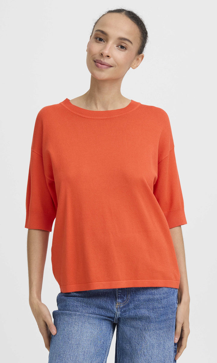 Relaxed Knit Short Sleeve Pullover