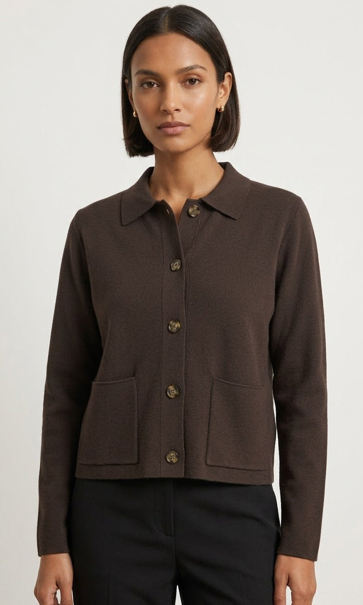 Collared Button Front Cardigan