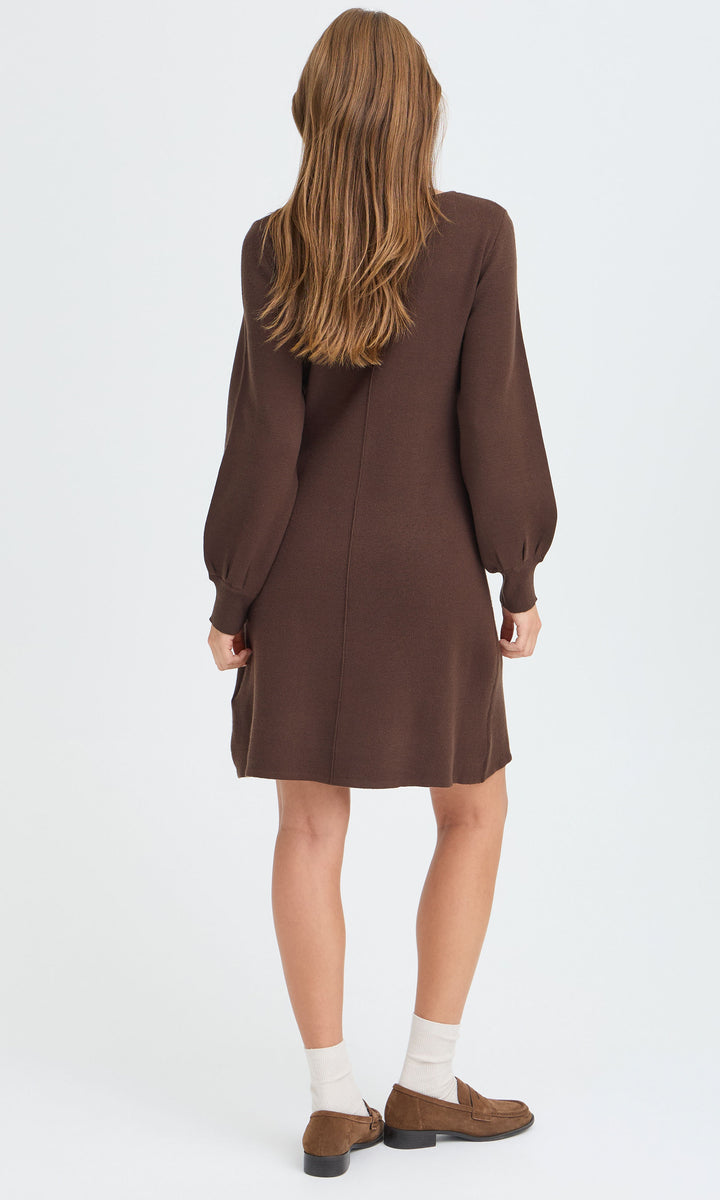 Centre Seam Balloon Sleeve Knit Dress