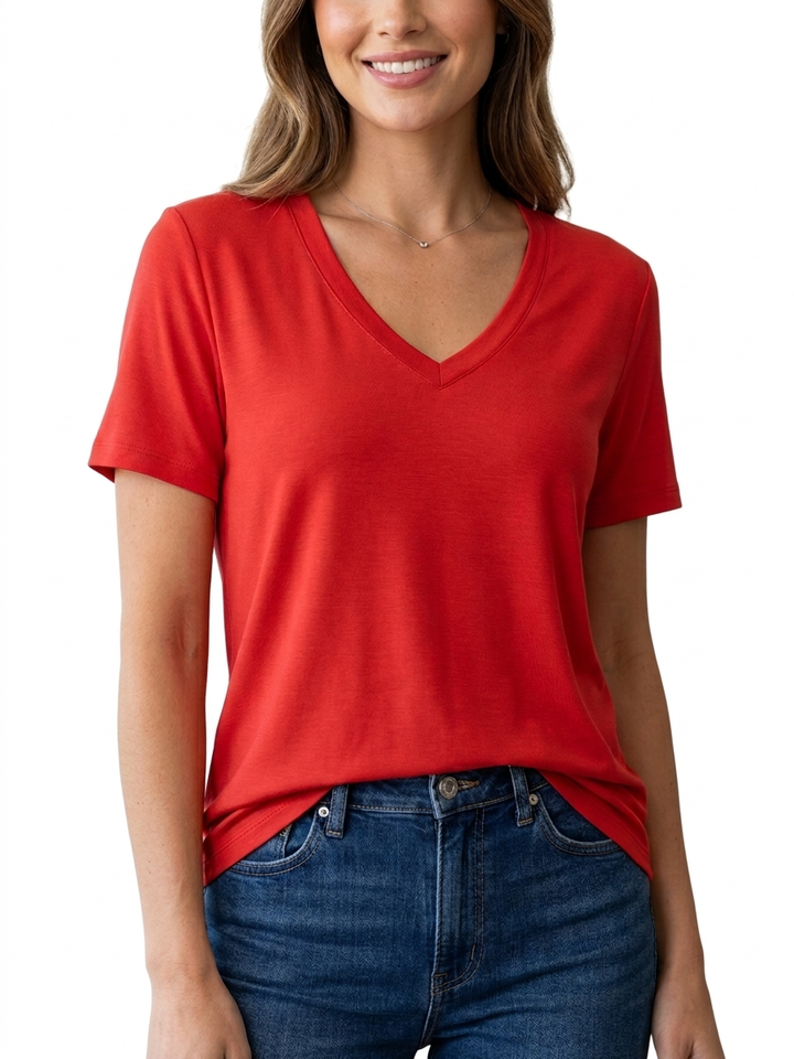 Bamboo Blend V-Neck Tee
