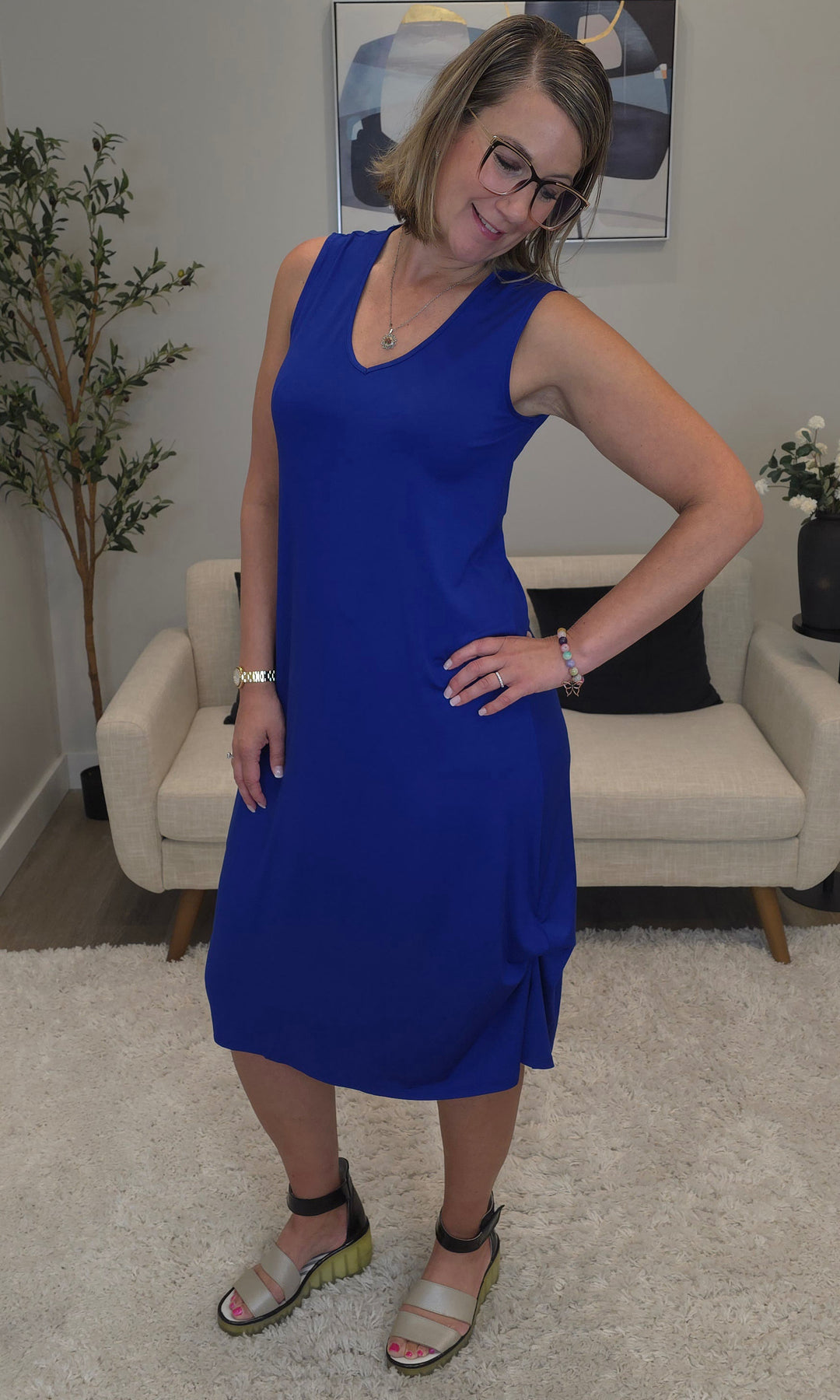 Bamboo Blend Sleeveless Swing Dress