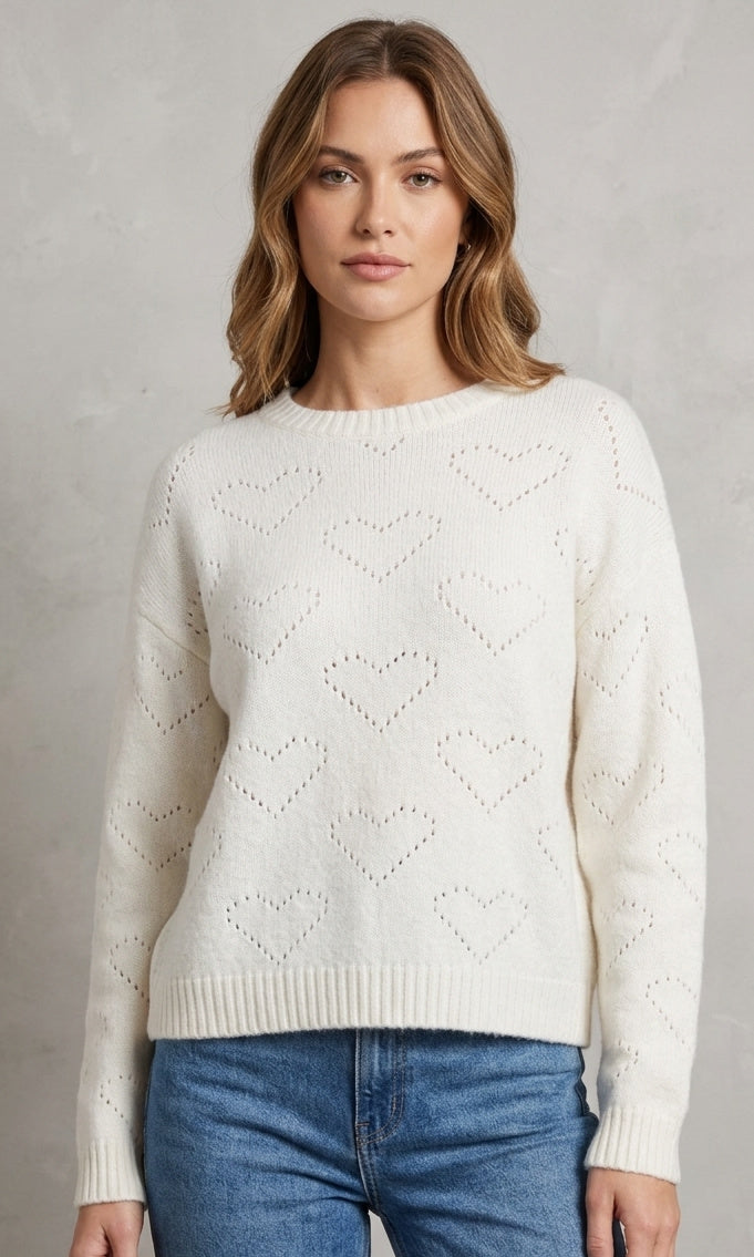 Heart to Heart Pointelle Sweater