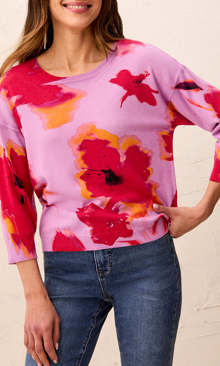 Floral Soft Knit Top