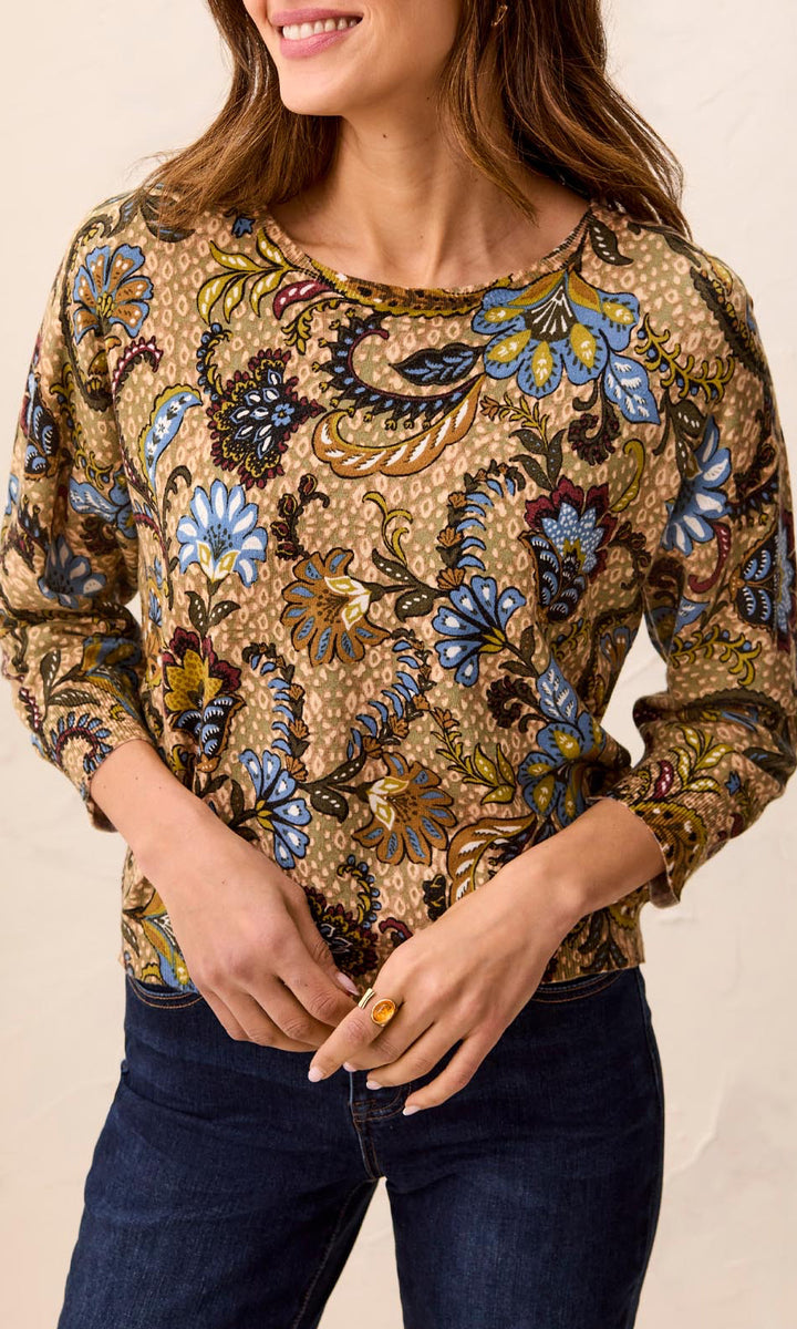 Paisley Floral Knit Sweater