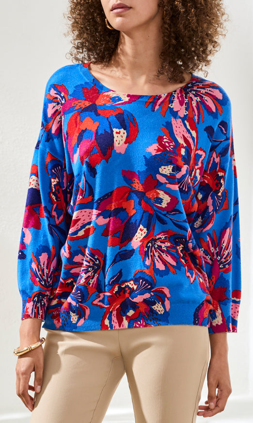 3/4 Sleeve Boatneck Sweater