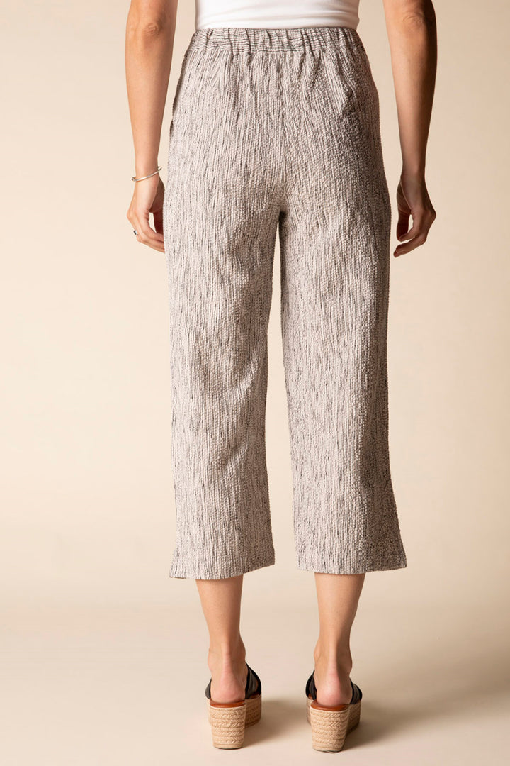 Textured Straight-Leg Cropped Pants with Stretch