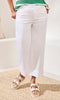 wide-leg crop pants with cuffed hem