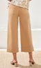 wide-leg crop pants with cuffed hem